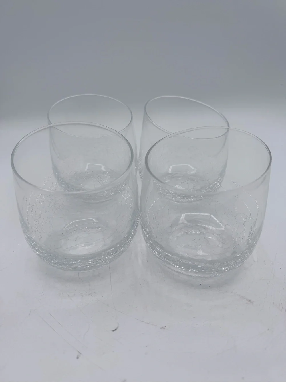 Pier 1 Clear Crackle Glass Tumbler Set of 4 - Contemporary Home Dining